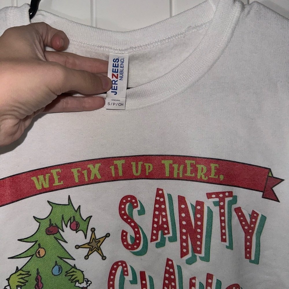 White Christmas Tree Repair Sweatshirt - Picture 2 of 3